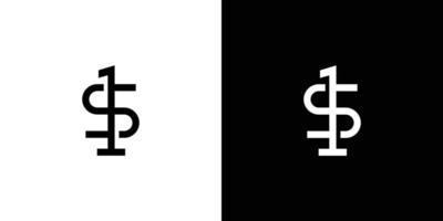 diseño de logotipo 1s simple y moderno vector