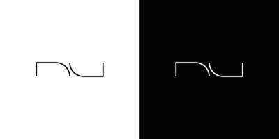 Simple and modern letter NU initials logo design vector