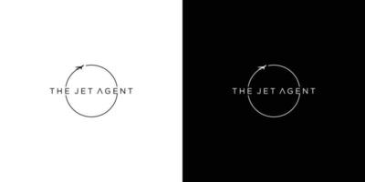 Jet airplane logo design simple and modern 2 vector