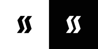 Modern and strong letter SS initials logo design 3 vector