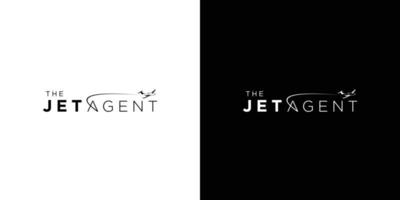 Jet airplane logo design simple and modern 6 vector