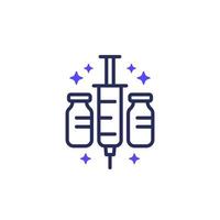 vaccine, vaccination line icon, vector