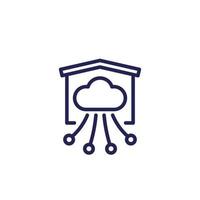 Cloud platform for warehouse line icon vector