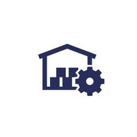 warehouse, distribution optimization icon on white vector