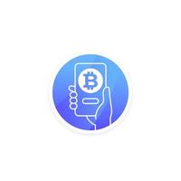 bitcoin wallet, mobile app for crypto vector icon