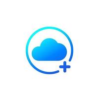add to cloud icon on white vector