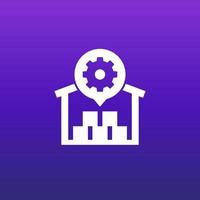 warehouse, distribution optimization icon, vector