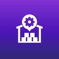 warehouse, distribution optimization icon, vector