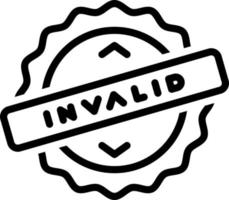 line icon for invalid vector