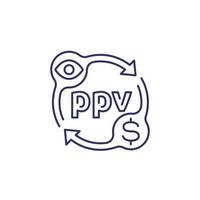 ppv, pay per view line icon vector