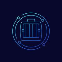 Pet carrier icon, thin line design vector