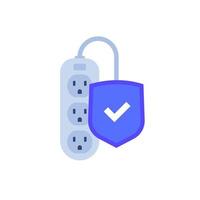 surge protector, power strip icon, type B socket vector