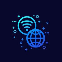 Wi-fi network icon for web vector