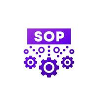 icono de sop, diseño de vector de procedimiento operativo estándar