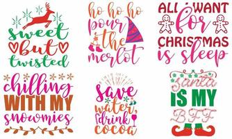 Merry Christmas shirt print template, funny Xmas shirt design, Santa Claus funny quotes typography design vector