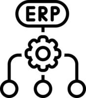 icono de línea para erp vector