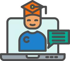 icono de vector de curso en línea