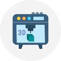 3d Printer Creative Icon Design vector