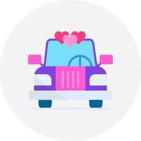 diseño de icono creativo de coche de boda vector