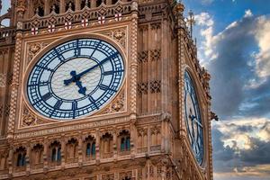 Close up view of the Big Ben clock tower and Westminster in London. photo