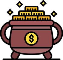 Gold Pot Creative Icon Design vector