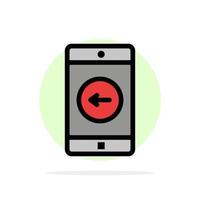 aplicación móvil aplicación móvil izquierda círculo abstracto fondo color plano icono vector