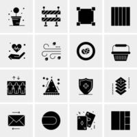 16 iconos de negocios universales vector ilustración de icono creativo para usar en proyectos relacionados con la web y dispositivos móviles