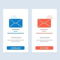 Mail Email Text  Blue and Red Download and Buy Now web Widget Card Template vector