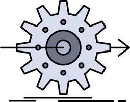 performance progress work setting gear Flat Color Icon Vector