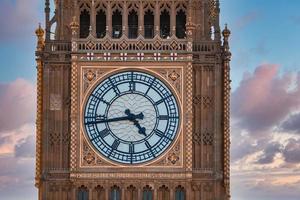 Close up view of the Big Ben clock tower and Westminster in London. photo