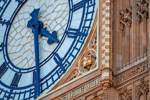 Close up view of the Big Ben clock tower and Westminster in London. photo