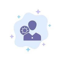 Work Efficiency Gear Human Personal Profile User Blue Icon on Abstract Cloud Background vector