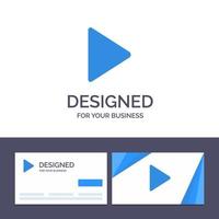 Creative Business Card and Logo template Play Video Twitter Vector Illustration