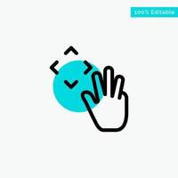 Hand Hand Cursor Up Croup turquoise highlight circle point Vector icon