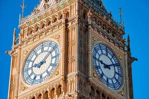 Close up view of the Big Ben clock tower and Westminster in London. photo