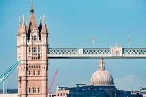 Iconic Tower Bridge connecting Londong with Southwark on the Thames River photo