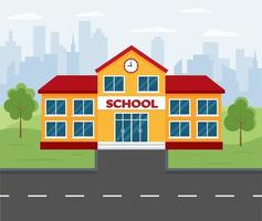 Vector school illustration. Back to school colorful banner cartoon style