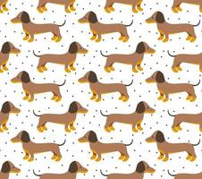 Vector seamless pattern in dachshund for print and web design on white background eps 10