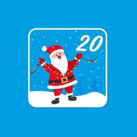 Calendario de adviento. tarjetas de celebración navideña para la cuenta regresiva del 20 de diciembre vector