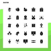 25 conjunto de iconos de pascua plantilla de ilustración de vector de icono de glifo sólido para ideas web y móviles para empresa comercial