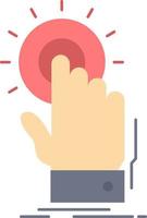 touch click hand on start Flat Color Icon Vector