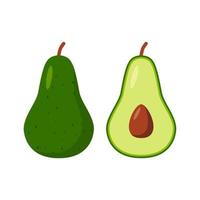 Avocado vector icon isolated on white background, flat, cartoon style. For web design and print. eps 10