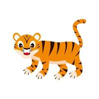 Cheerful cartoon tiger vector illustration