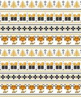 Knitted Christmas and New Year pattern in Tiger. Wool Knitting Sweater Design. Wallpaper wrapping paper textile print. vector