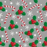 Christmas seamless candy and berries for print and web design vector