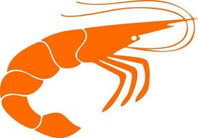 shrimp flat illustrated vector