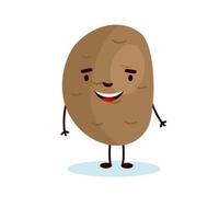 Vector flat illustration of cheerful cartoon potato isolated on white background eps 10