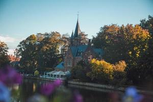 vistas de todo el pueblo de brujas, bélgica foto