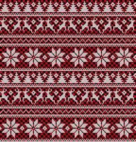 Knitted Christmas and New Year pattern at Buffalo Plaid. Wool Knitting Sweater Design. Wallpaper wrapping paper textile print. vector