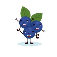 blueberry cute character, illustration for kids in cartoon style isolated on white background eps 10 vector